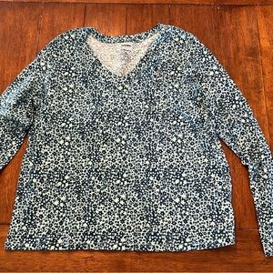 Sonoma Petite Short Sleeve Tee in Blue Floral Print